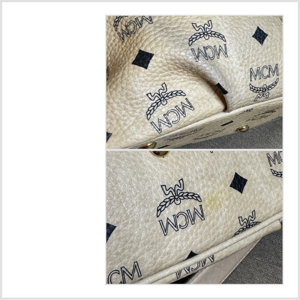 MCM Visetos Cream Shoulder Bag - Picture 10 of 10